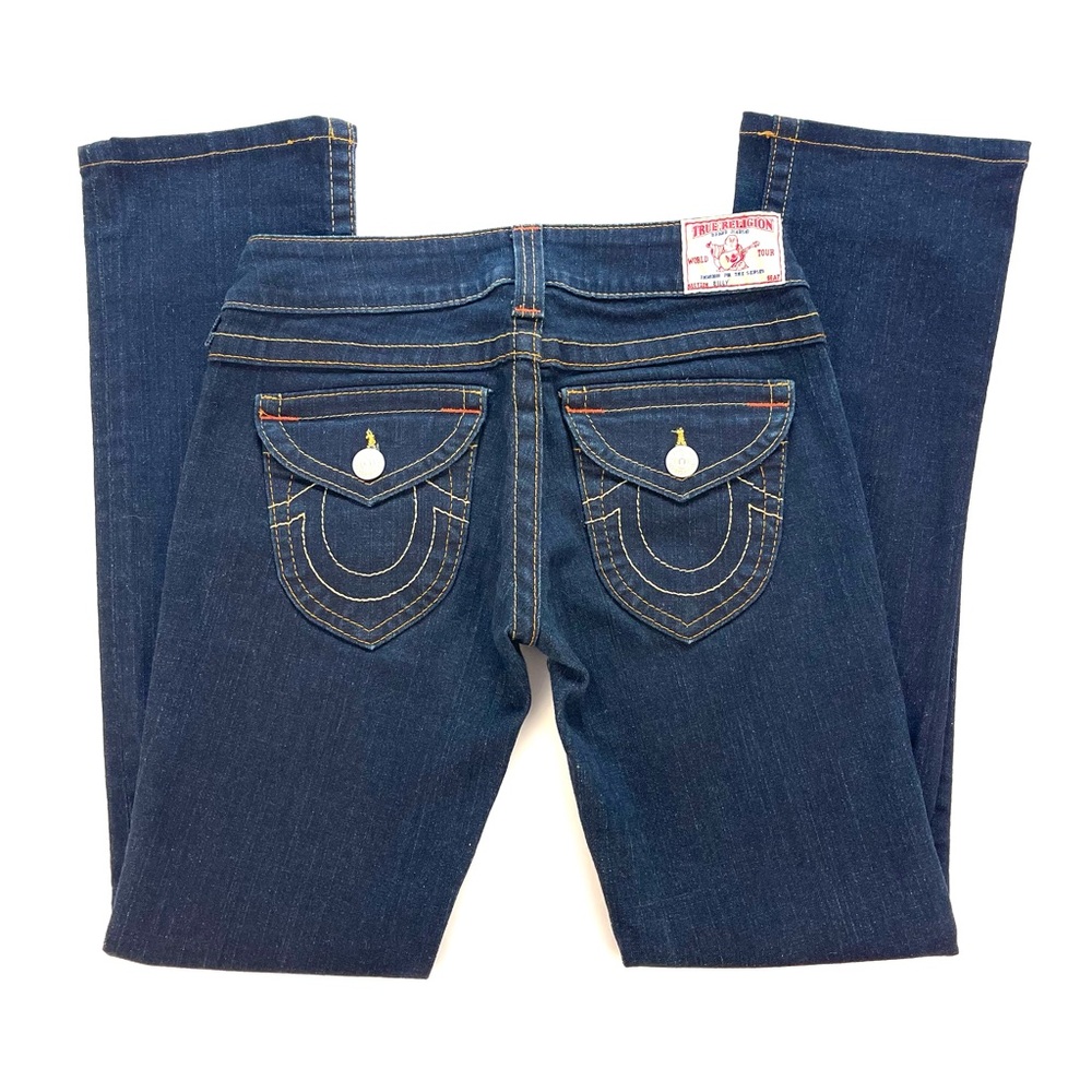 True Religion Billie Jeans Low Rise Straight Dark Wash